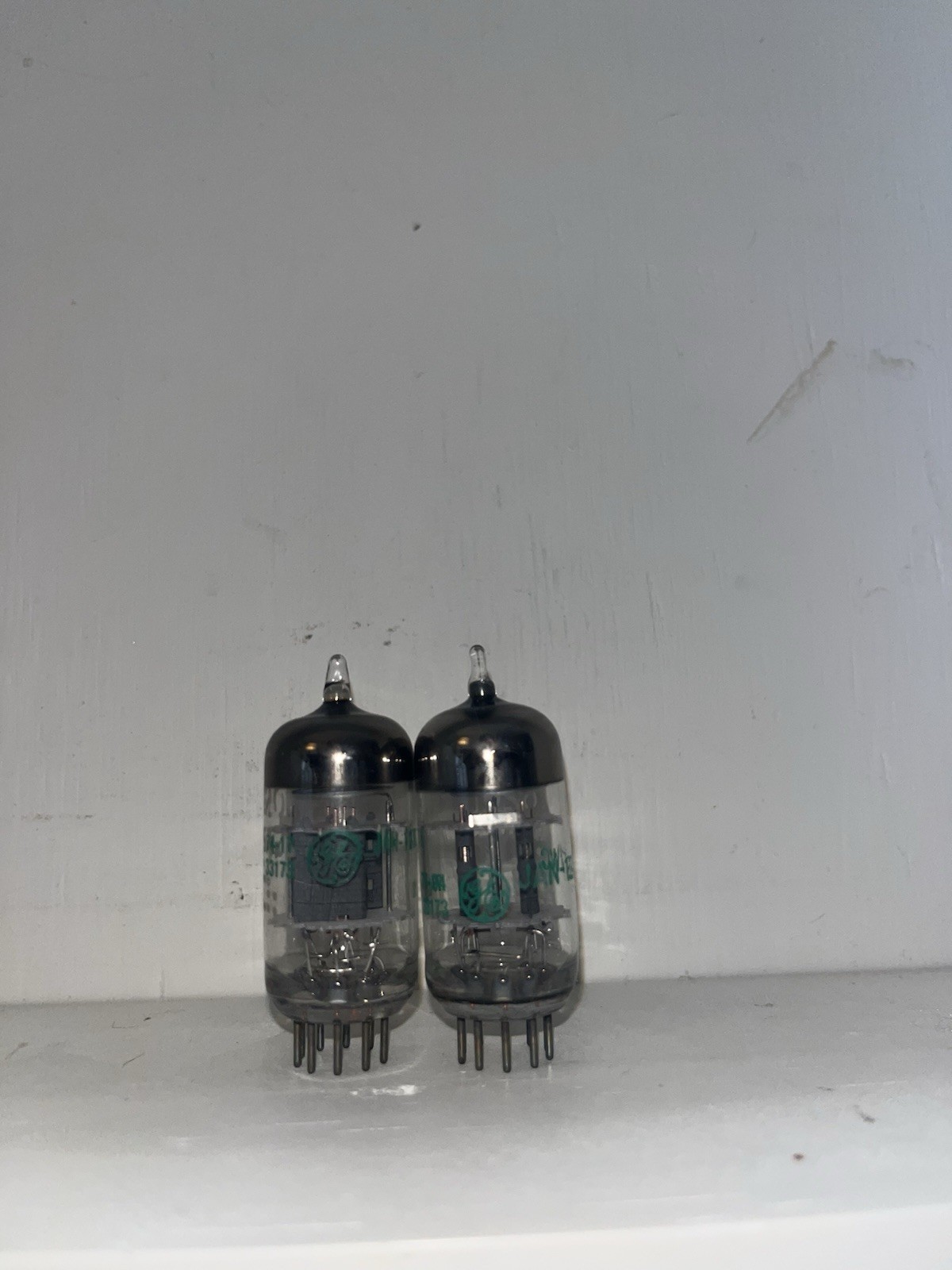 General Electric 12AT7WC Halo Getter Tubes TV7 Tested Strong Almost Matching
