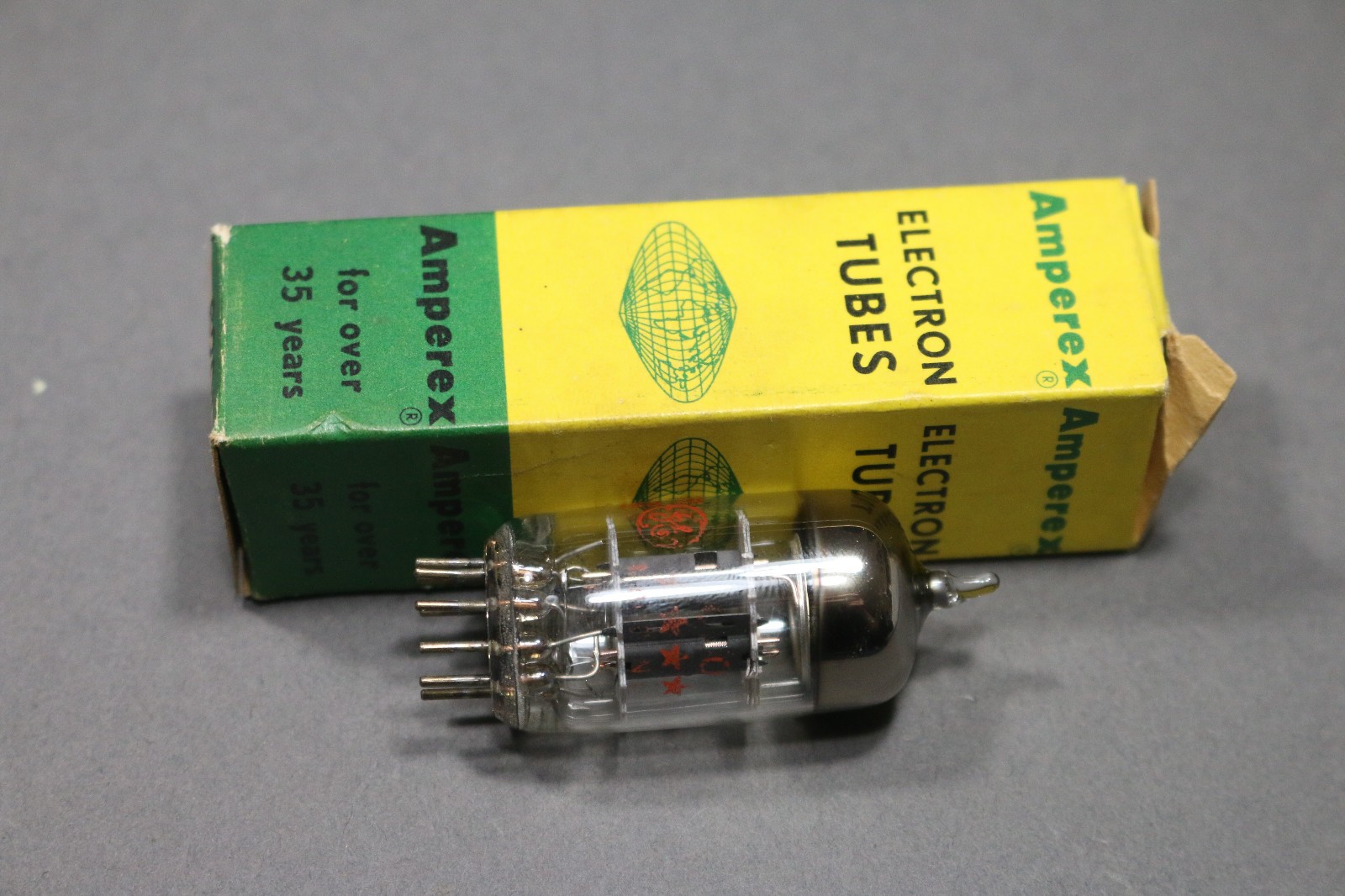 Vintage GE Type 6201 / 12AT7WA Vacuum Tube Gray Plate Solid O Hickok Tested Good