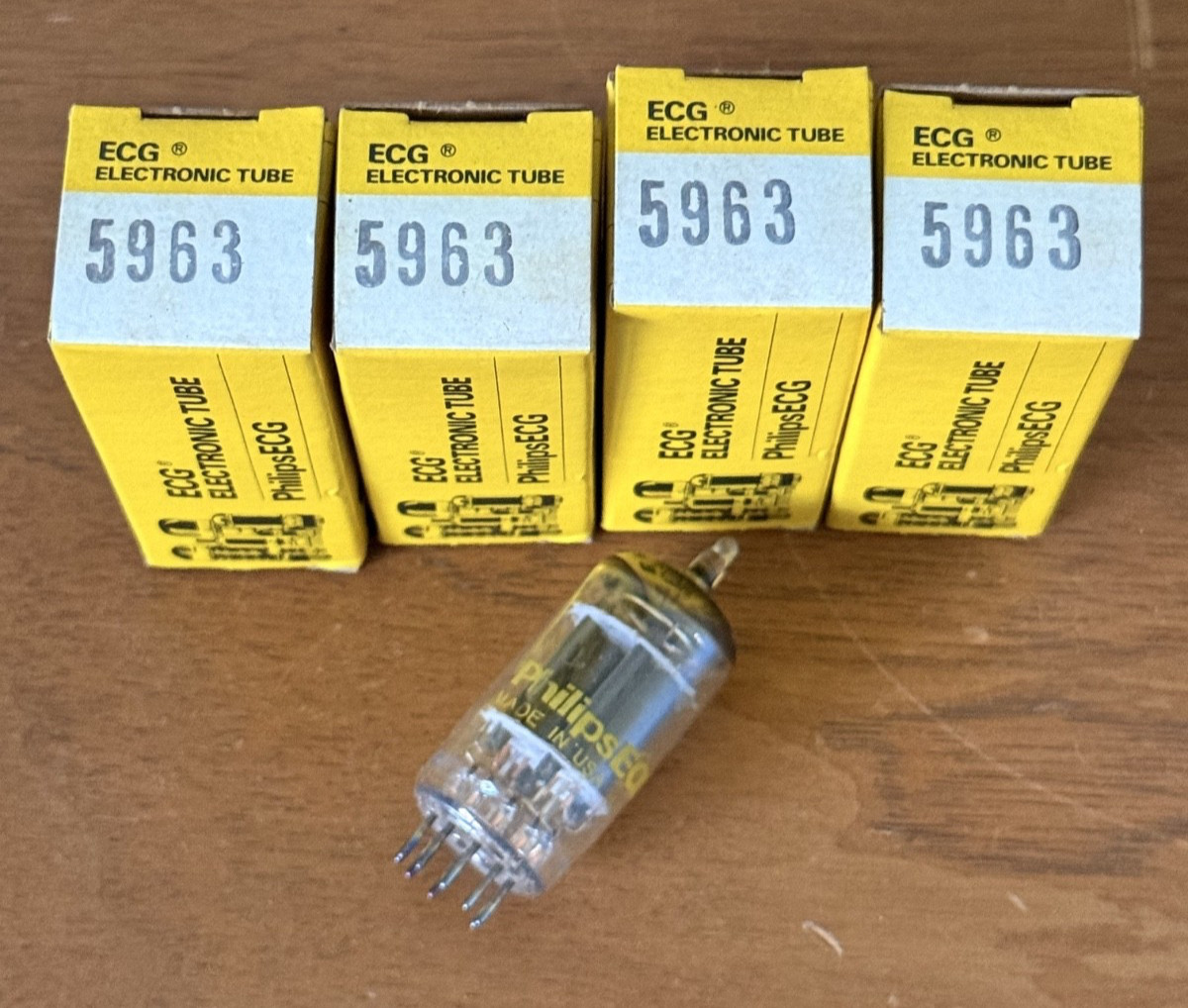 Philips ECG 5963 (12AU7) Vacuum Tubes Lot of 4 in Original Boxes! Read!