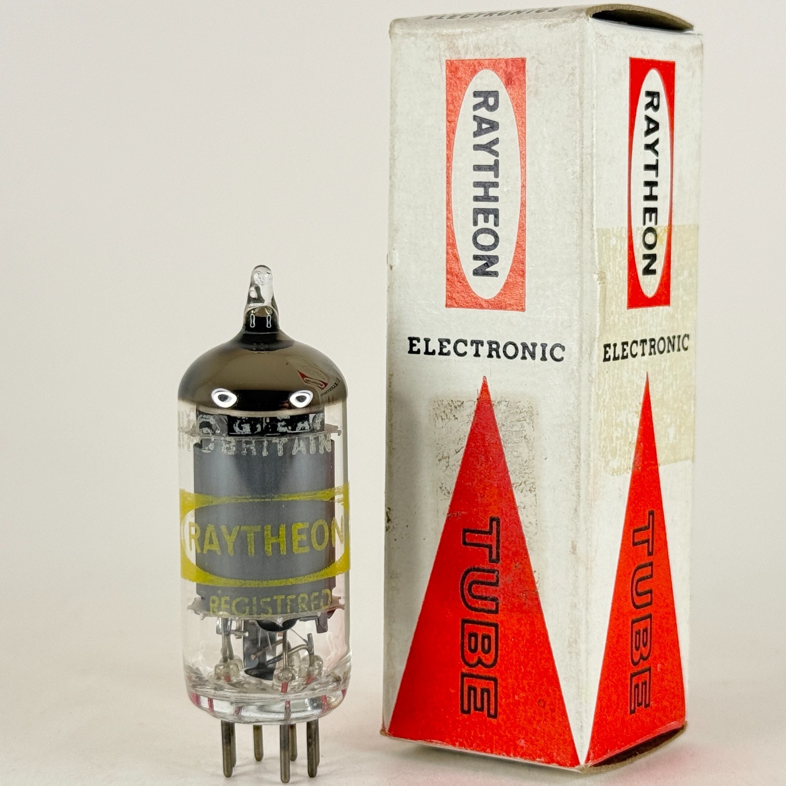(1) Tested Raytheon 6BH6 Tube with Box Great Britain Code D12 Pentode Tube (a)