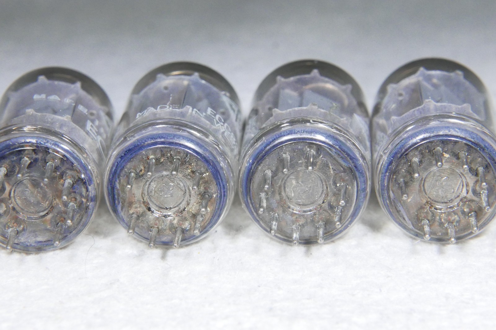 Matched Quad (4) Telefunken ECC83/12AX7 Long Smooth Plate Diamond Bottom Germany