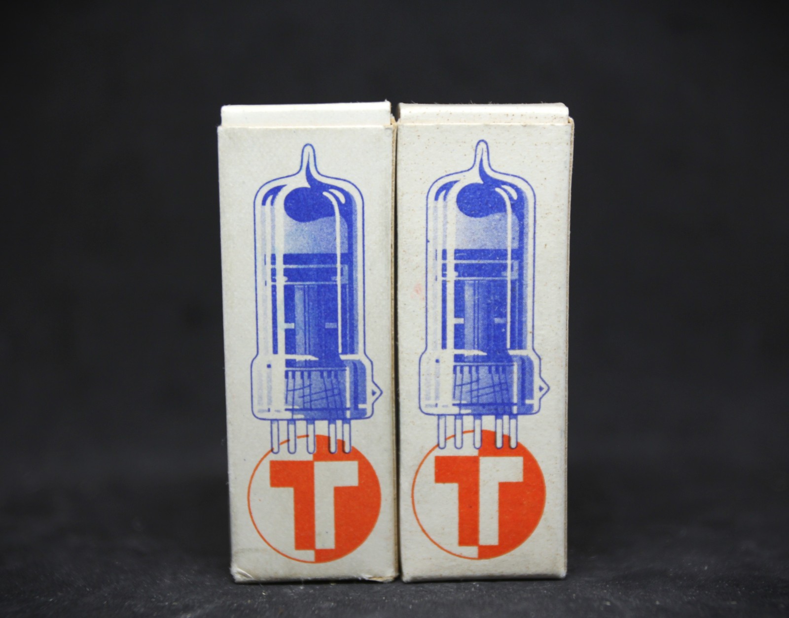 Tungsram EL90 / 6AQ5 – matched pair “Rare fat getter version” NOS