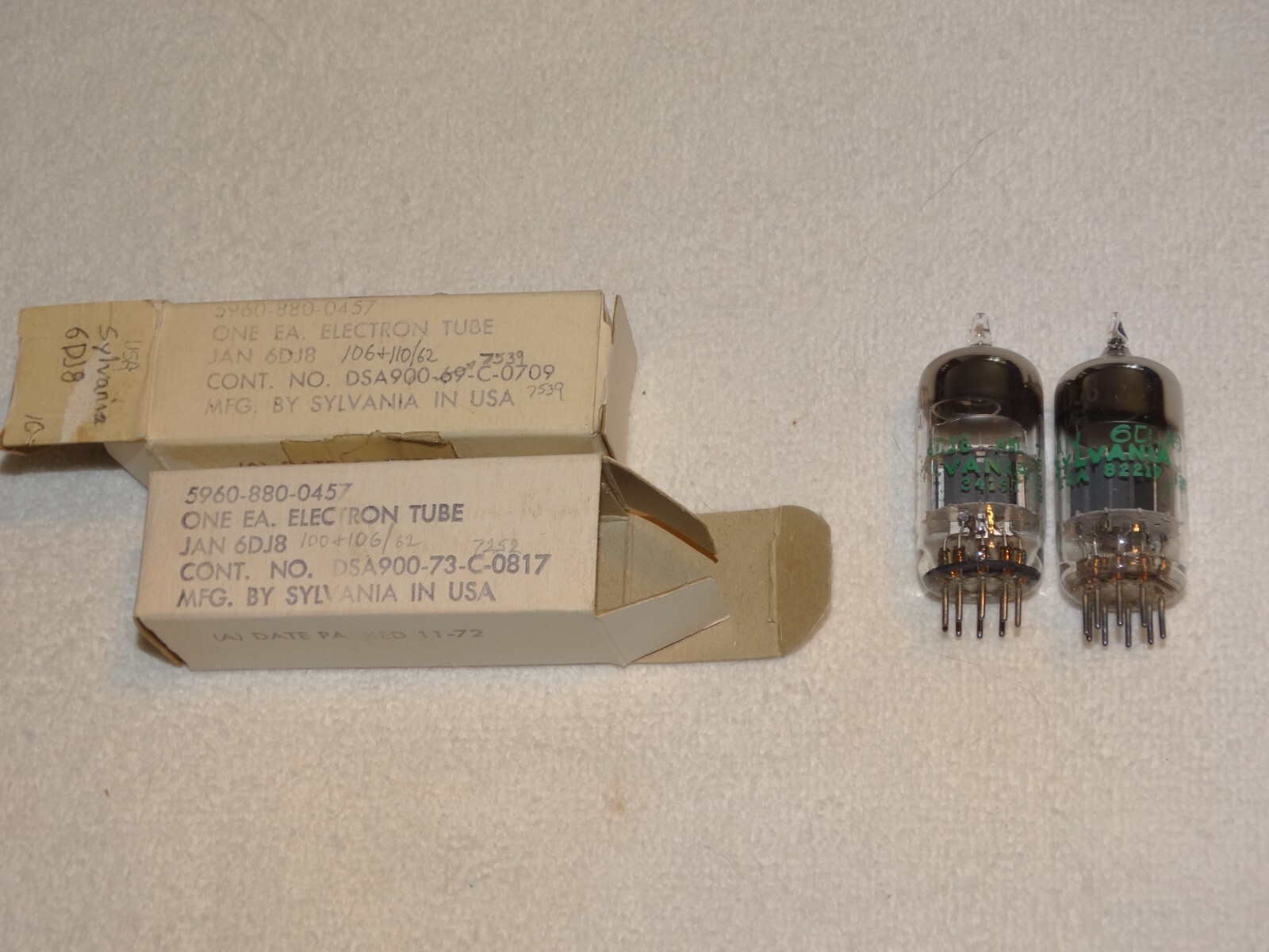 2 x JAN-6DJ8 Sylvania Tubes*Very Strong pair*Mil Specs*NOS-NIB*#3