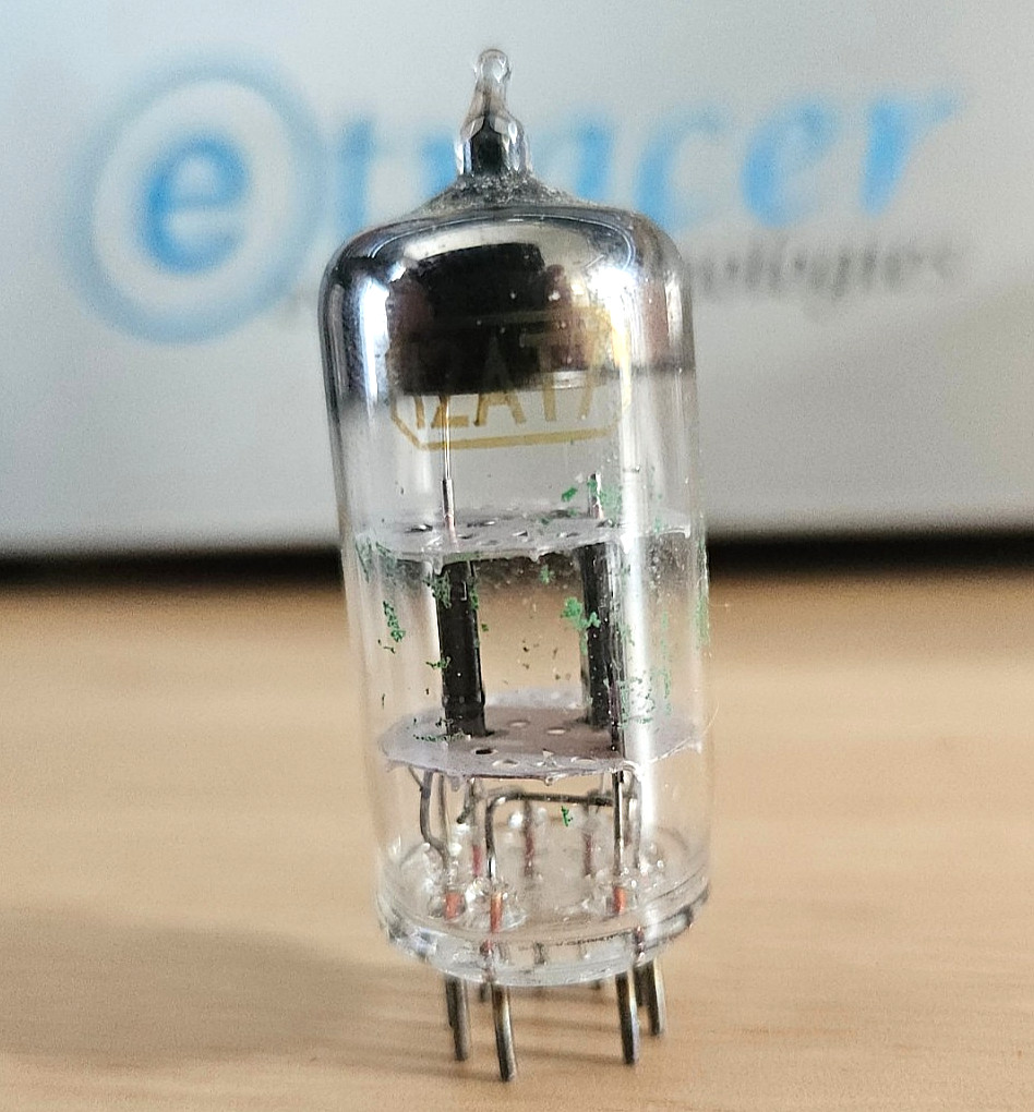 12AT7 RCA BLACK PLATE AUDIO TUBE eTracer #88AT6