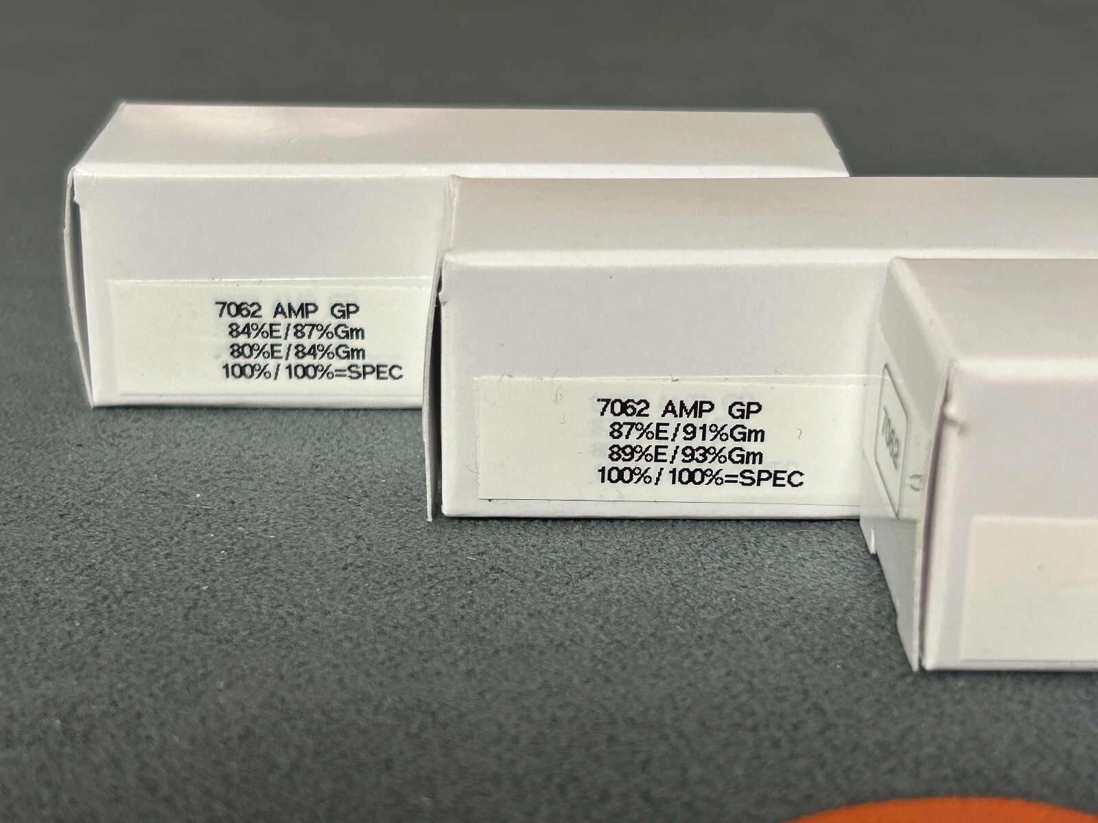 Quad of Beckman Holland 7062 Tubes – Amplitrex Tested – See Pics for Test Scores