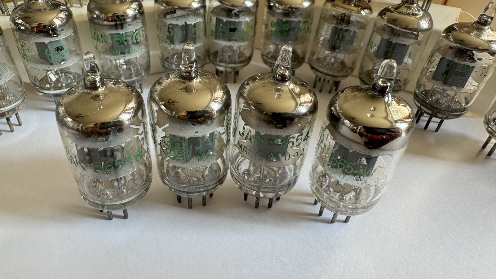 Matched Pair NOS GE JAN 5654 W / 6AK5W EF95 Amplifier Audio TUBES
