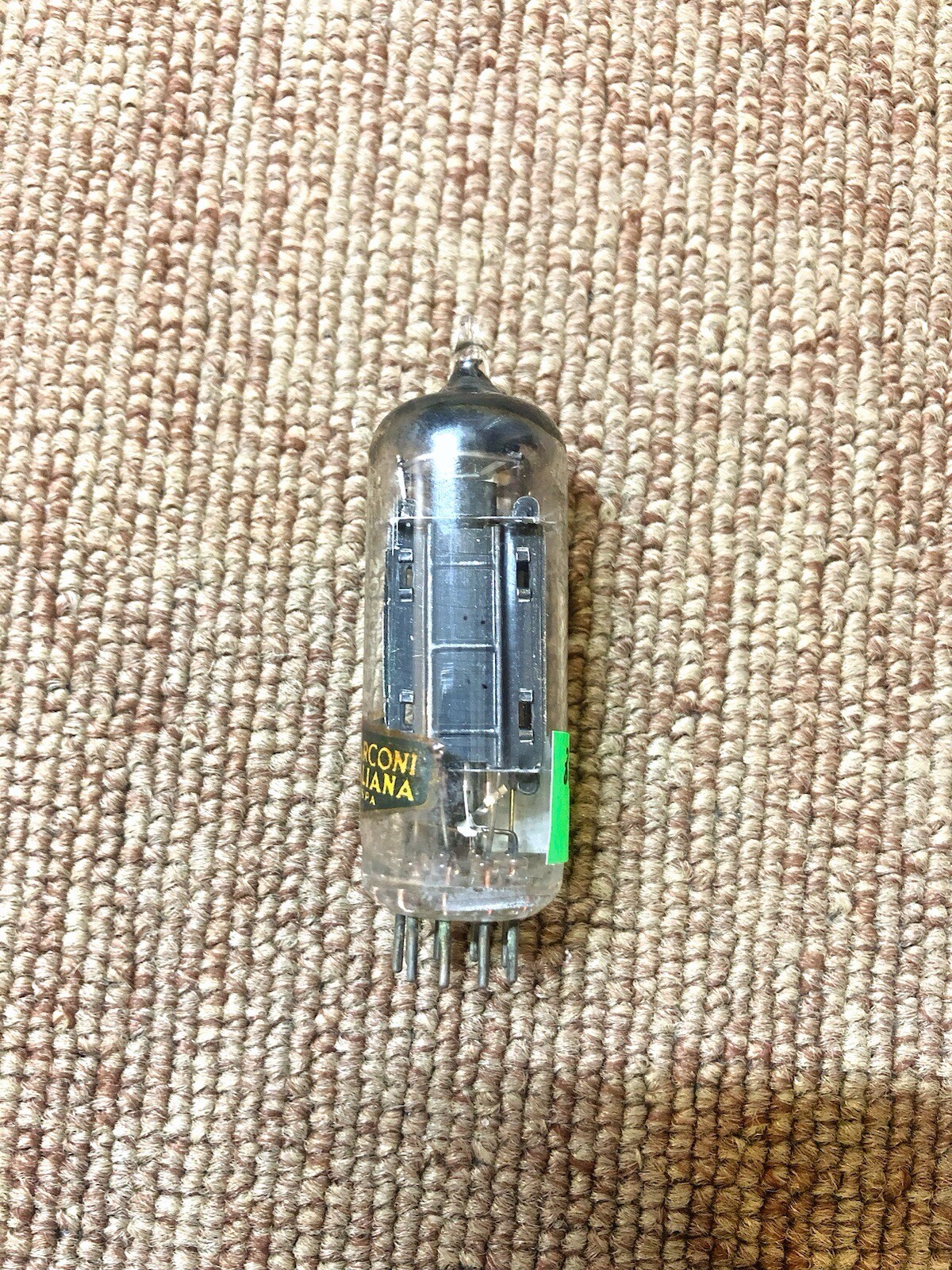 Marconi 12BH7A 13D6 Black Plates Horse Shoe Getter, Tested Good Balanced