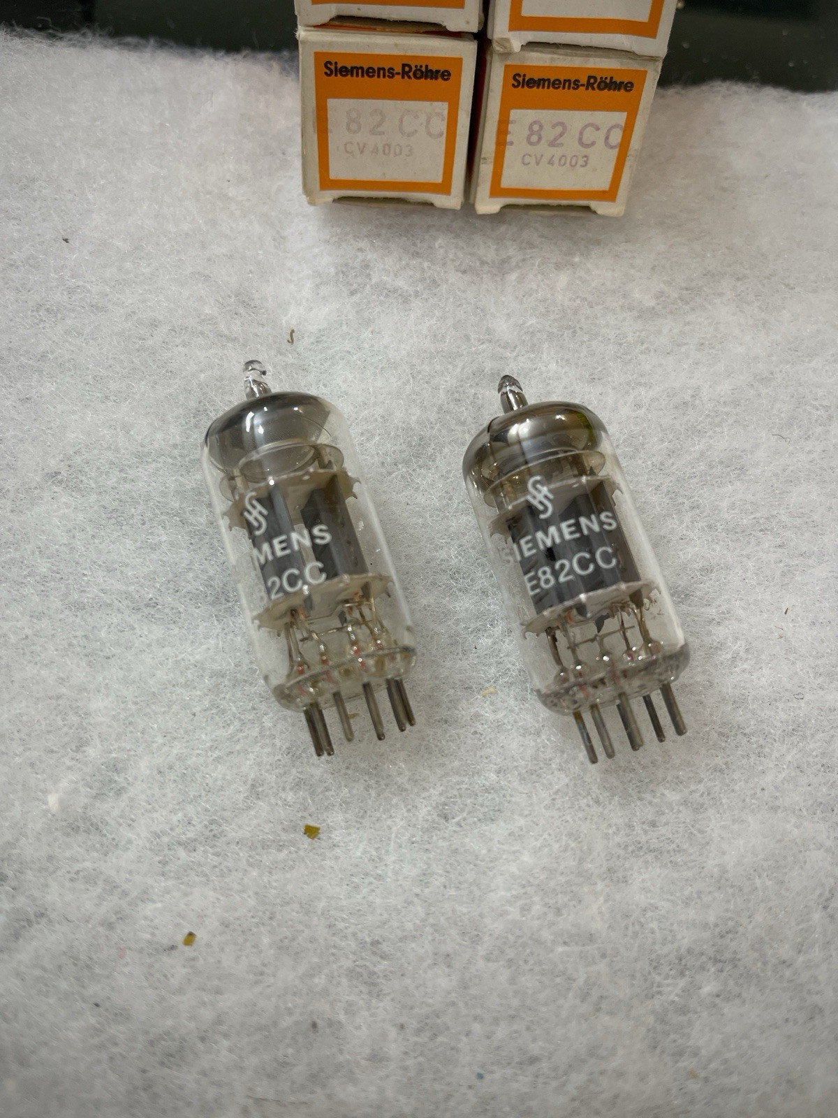 Siemens E82CC 12AU7 ECC82 ECC802S Triple Mica NOS NIB Tested Matched Pair