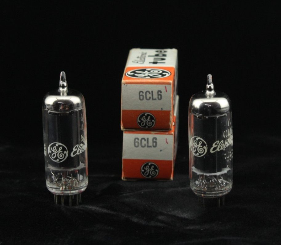 New Qty 2 GE 6CL6 Matched Pair Black Plates 0 Getter NOS USA Vacuum Tubes