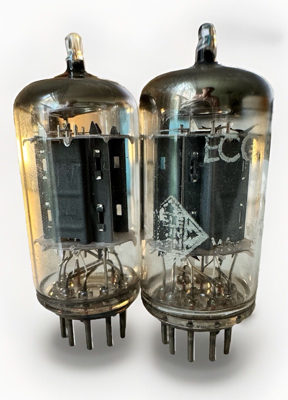 Telefunken NOS ECC83 12ax7 Holy Grails Long Rib Plates MATCHED PAIR