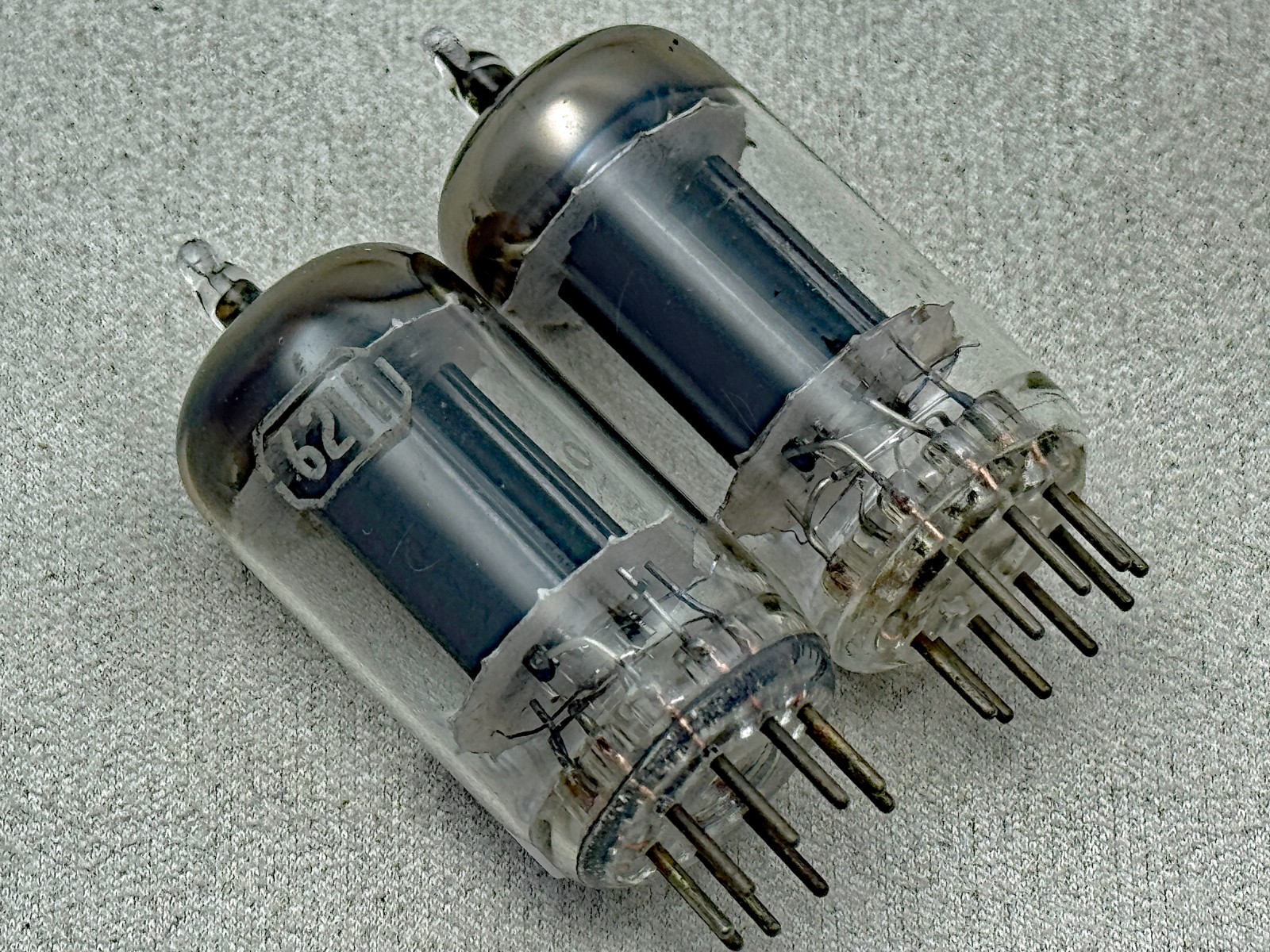 (2) NOS RCA 6211 Tubes Smooth Black Plates Square Getters *Low Noise 12AU7*