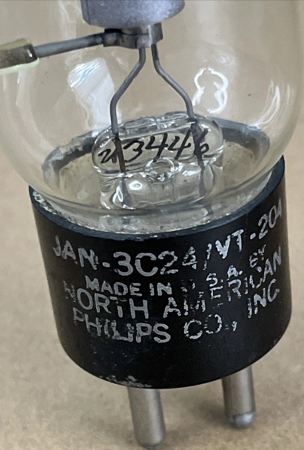 JAN 3C24 VT-204 Philips Norelco Vacuum Tube Transmitting Triode Military Radio