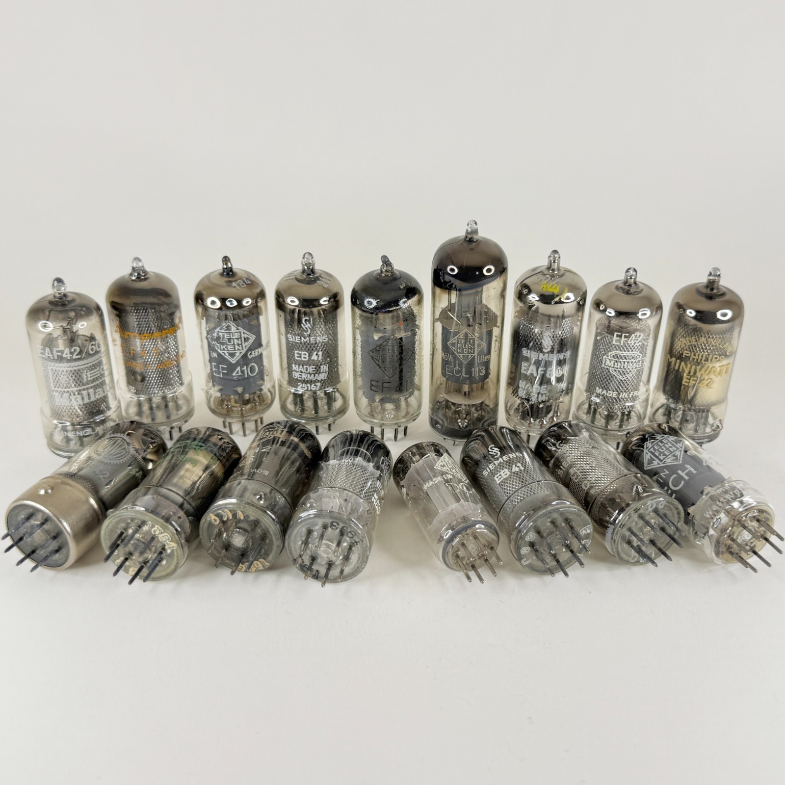 Lot of (17) UNTESTED Tubes Valves Telefunken Tubes Mullard Tubes Philips & More