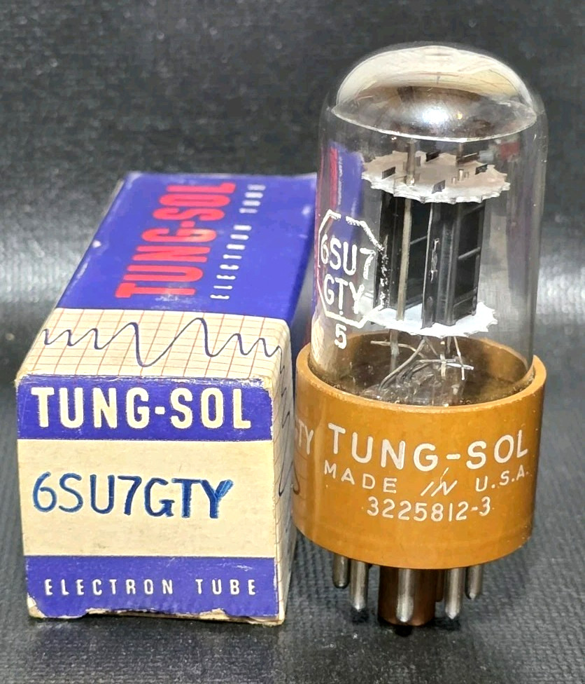 1 Tungsol 6SU7GTY 3 Mica Black Plate Vacuum Tube Tested NOS On Hickok
