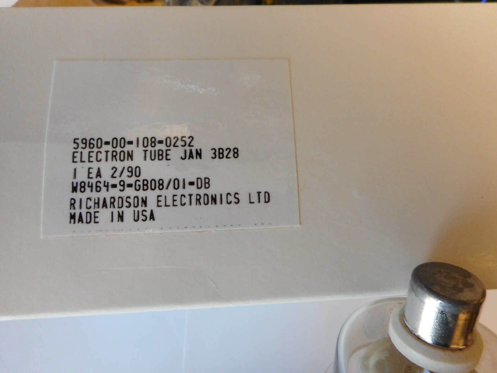 1 eacH RECTIFIER ELECTRON TUBE JAN-3B28 / 3B28 / CV-1835 Mfg. Cetron NOS