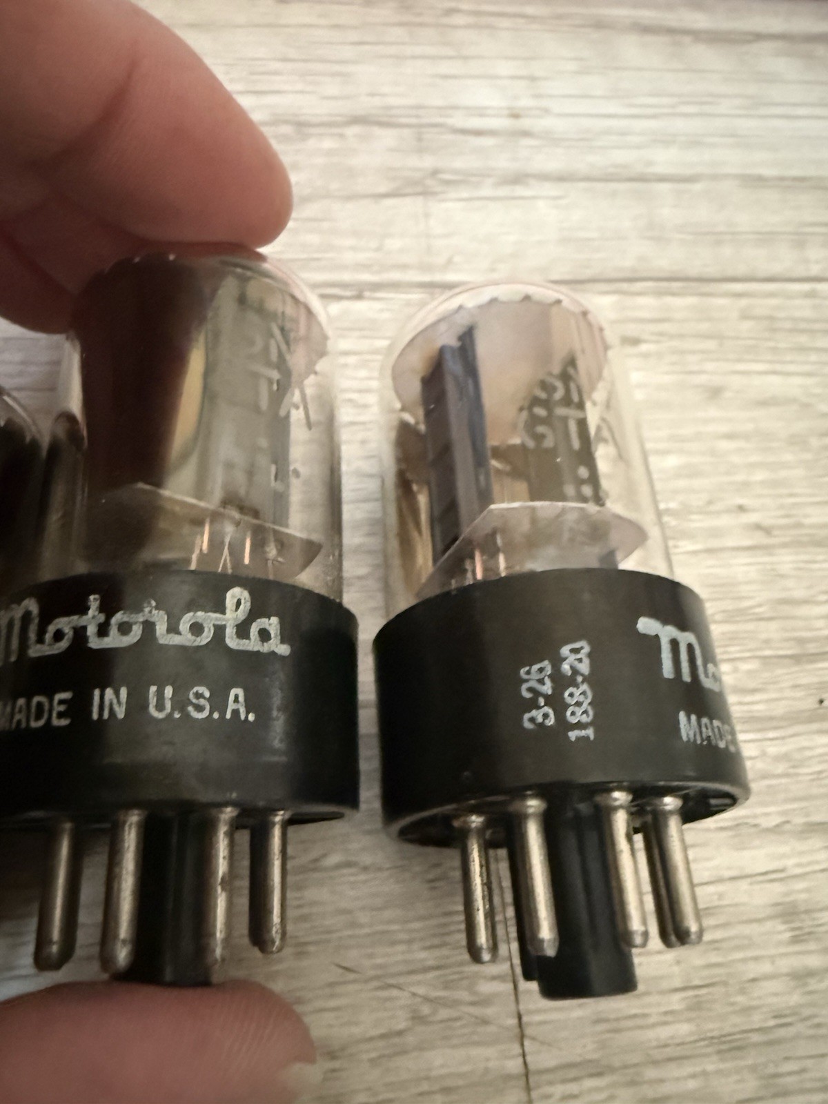 (1) GE 6SN7 6sn7gtb Gray Plate Side D Phono Musical Tube White Label