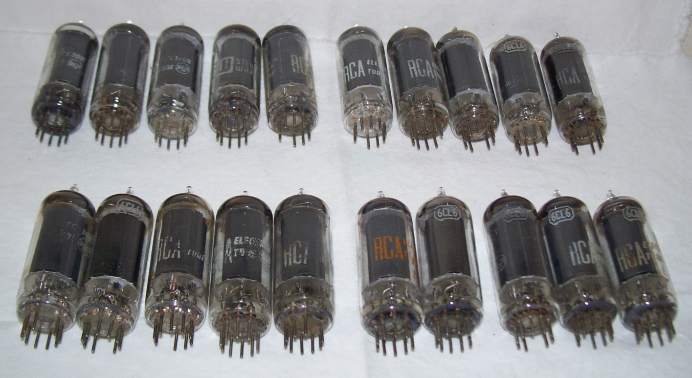 Lot of (20) RCA 6CL6 tubes,radio,amp,pentode,6197,black plate