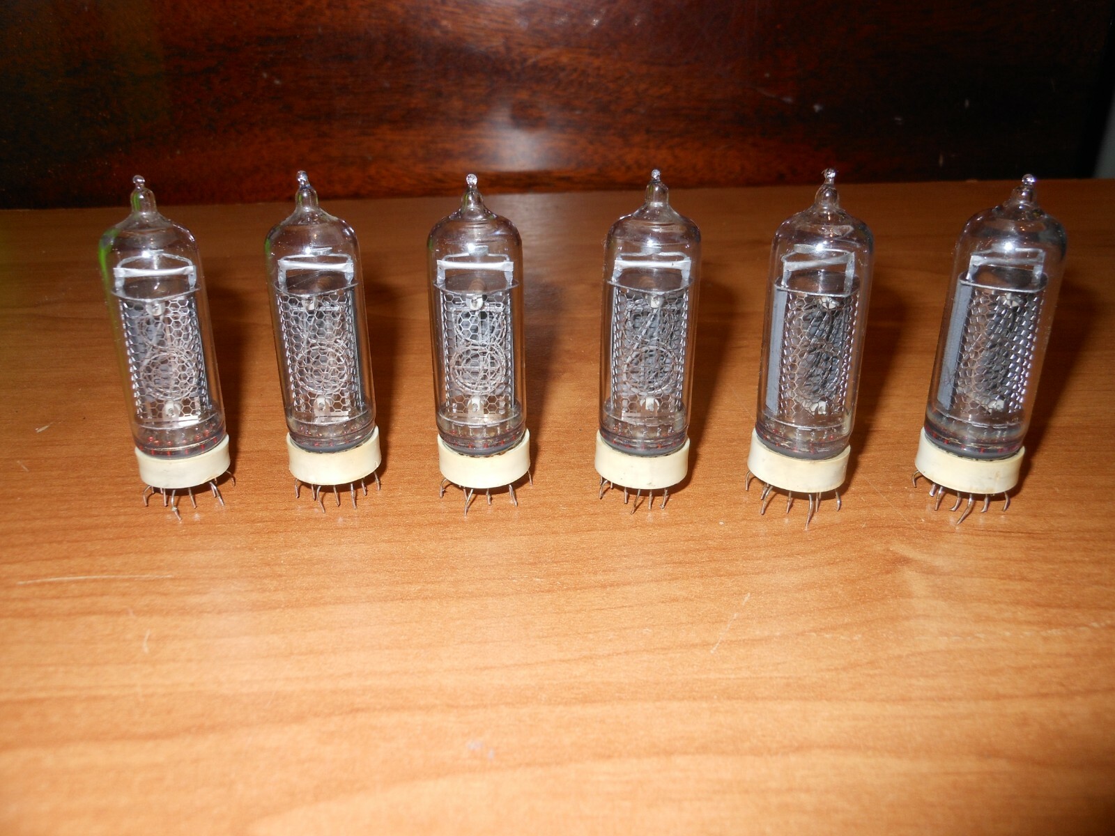 6 pcs IN-14 / ИН-14 Nixie tubes for clock kit . Used, tested, all perfect !