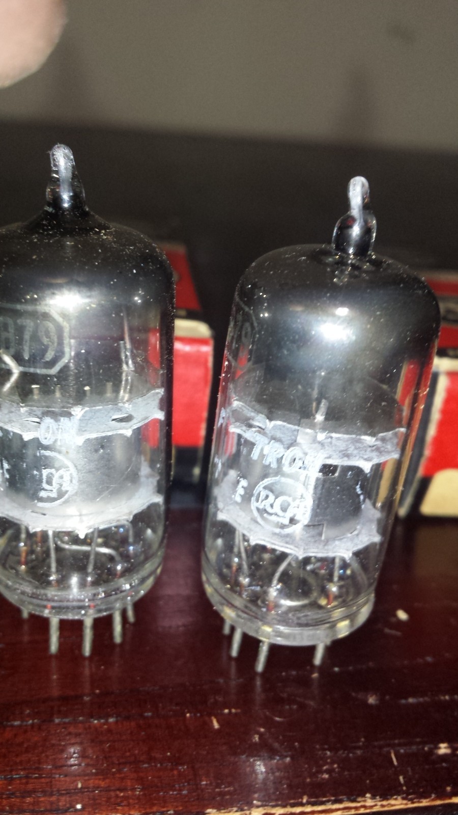 ⭐️USA⭐️ 1950s Perfect Balanced NOS NIB Matched Pair RCA 5879 D GETTER TUBE TV7