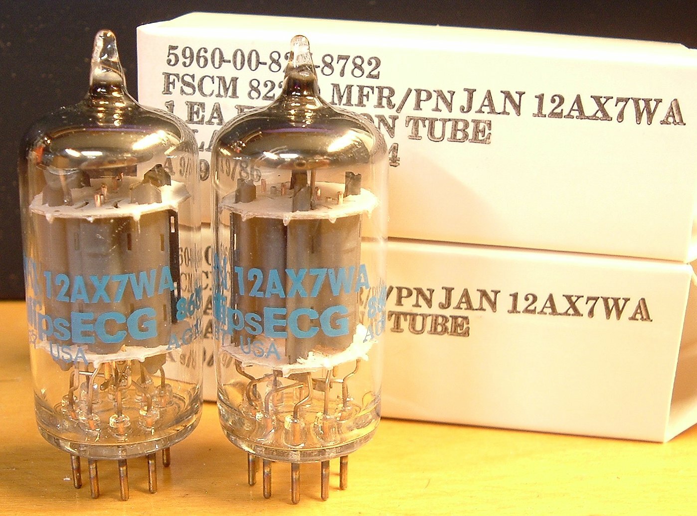 TUBES 2 new Philips 12AX7WA blue label matching 12AX7A NOS NIB USA Hickok tested
