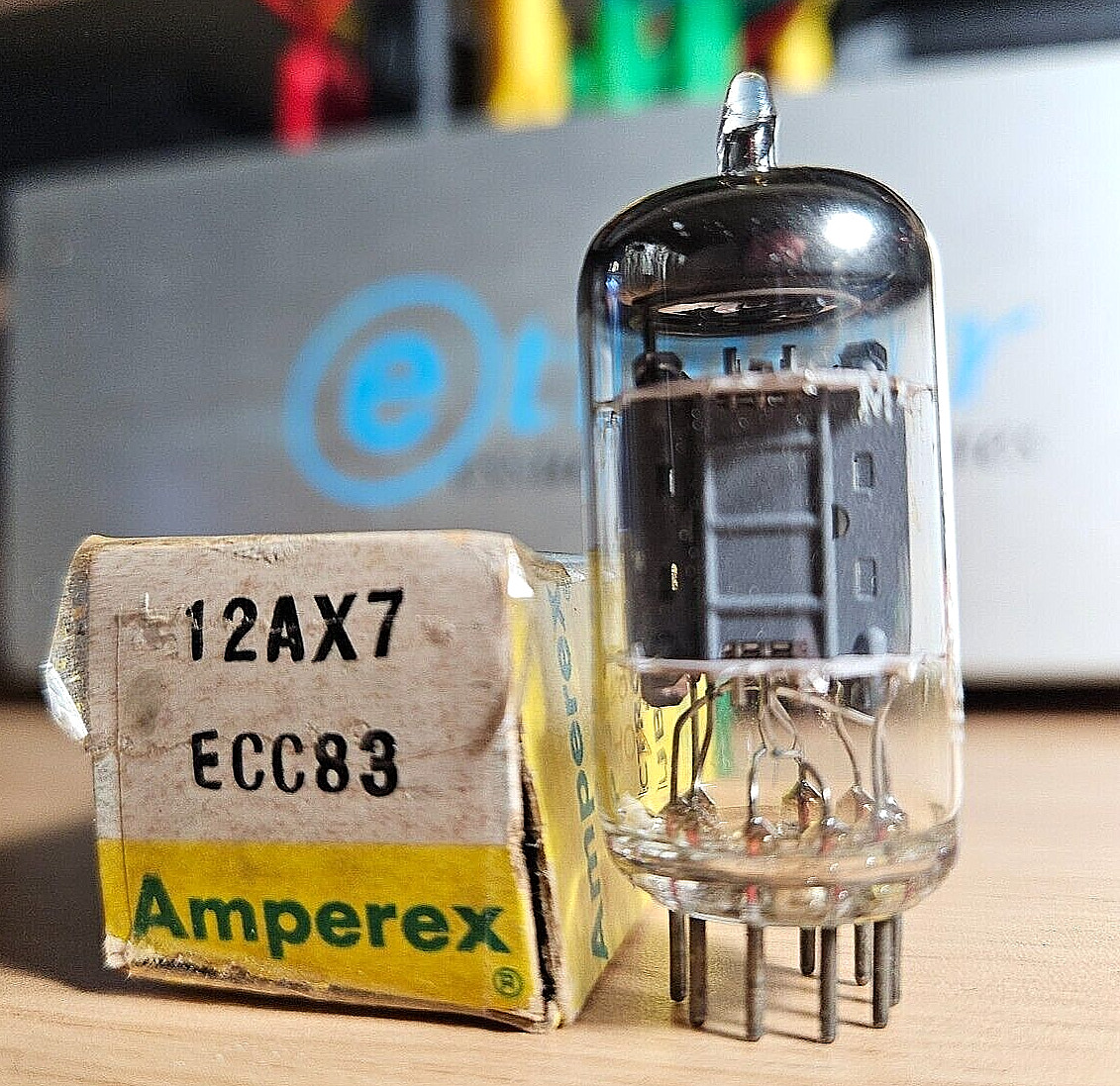 AMPEREX BUGLE BOY 12AX7 ECC83 VINTAGE TUBE HOLLAND NOS NIB eTRACER (1960) #38