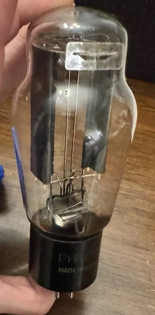 Philco NOS 5U4G Big Bottle Black Plate Audio Rectifier Tube
