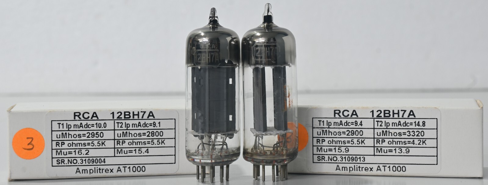 12BH7A RCA GRAY PLATE made in USA AMPLITREX AT1000
