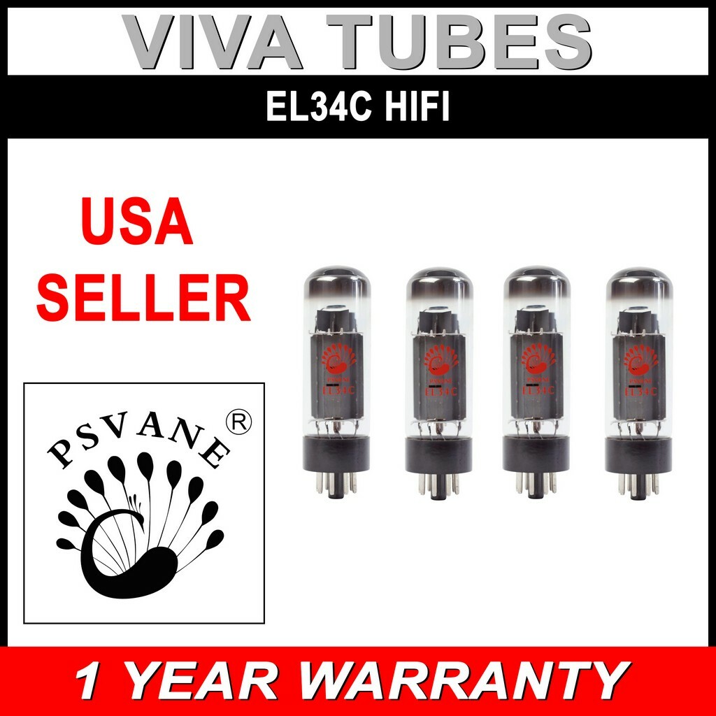 Ip Matched Quad (4 pcs) Psvane EL34C HiFi EL34-C Hi-Fi Vacuum Tubes – USA Seller