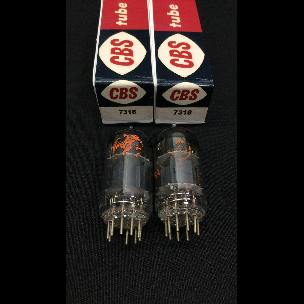 ULTRA Rare MATCHED PAIR CBS 7318 Premium (12AU7) Vacuum Tubes TEST NOS 5.9321