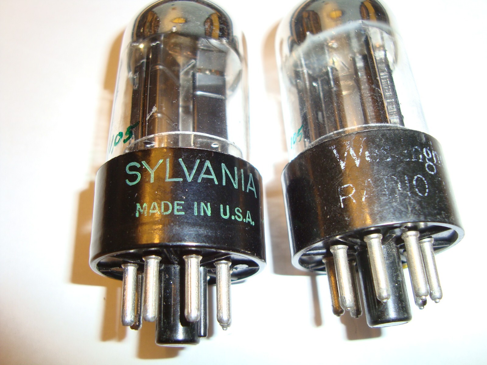 One Pair of 6SNGTB Tubes, By Sylvania, One Branded Westinghouse, Evan Ratings