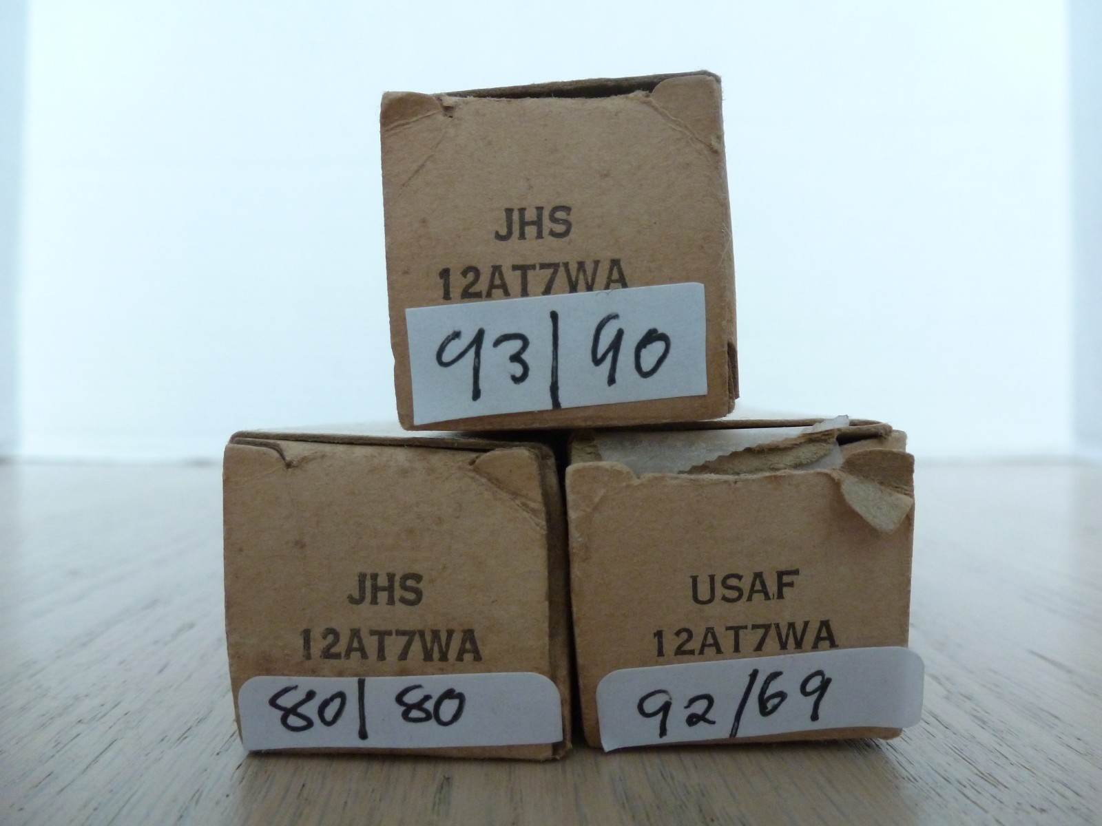 LOT 3 USED 12AT7WA TUBES SYLVANIA JHS USAF MILITARY