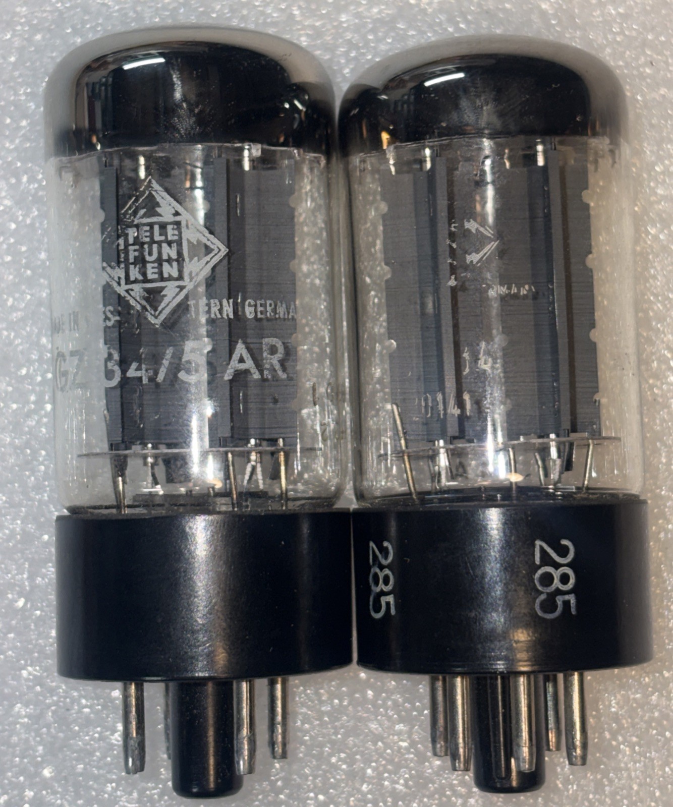 Matched Pair Tekefunken GZ234 5AR4 Full Wave Rectifier Tubes Amplitrex NOS RARE