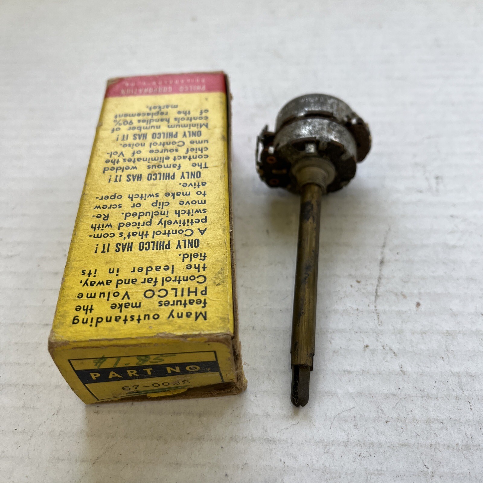 Vintage PHILCO PARTS VOLUME CONTROL 67-0022