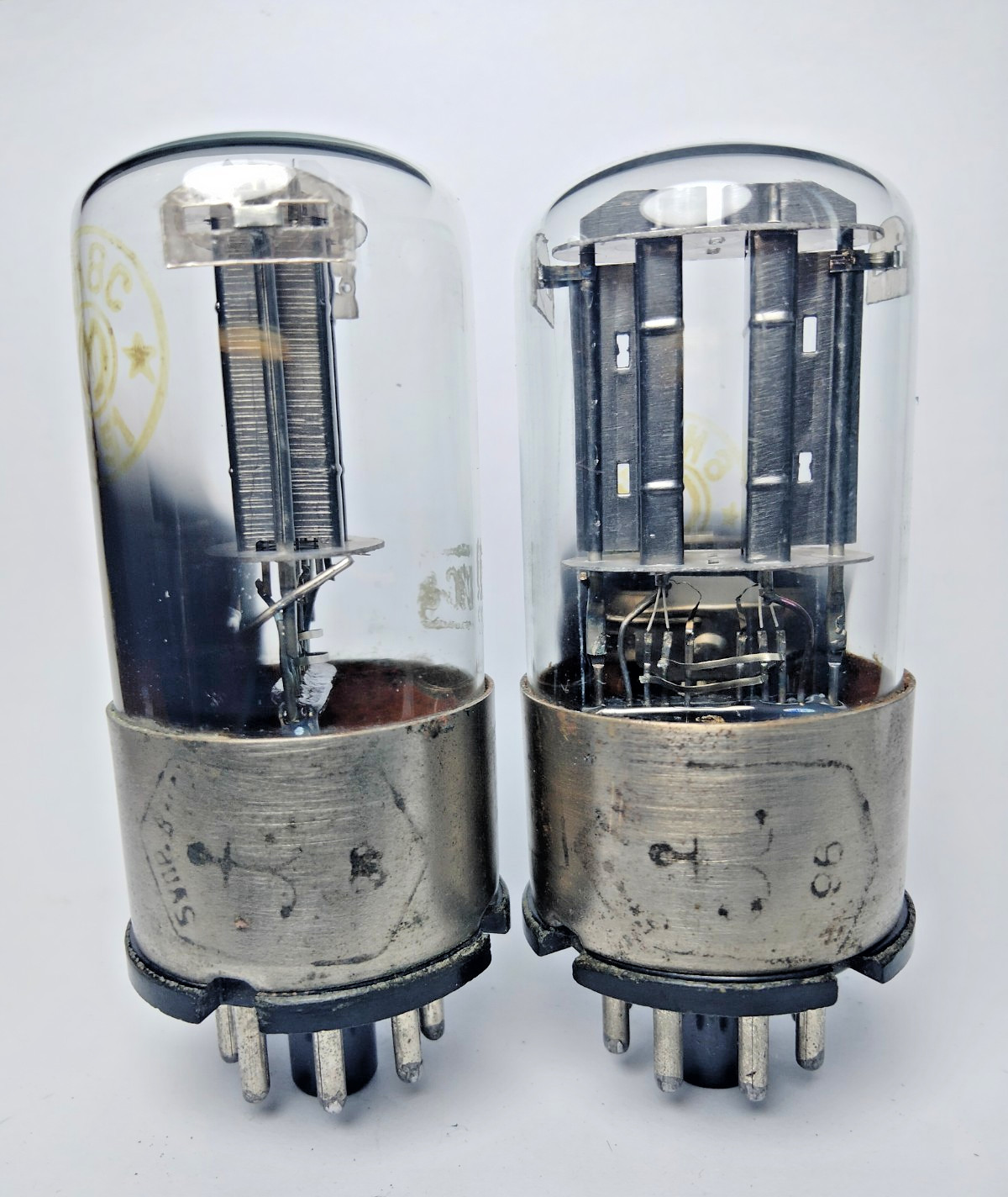 2 pcs NEW 6N8S /6SN7/ ECC32 Melz Metal Base tybes Matched Pair, 51 year