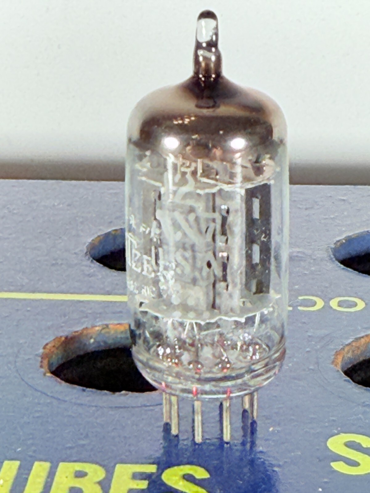 GE ECC83 12AX7 Label Wurlitzer Long Grey Plate O-Gett. Tested Good Balanced Tube