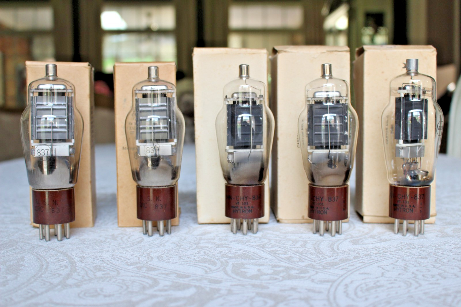 Lot of 5 NOS 837 VT-101 Tubes RCA CRC Hytron JAN-CHY Untested Boxed