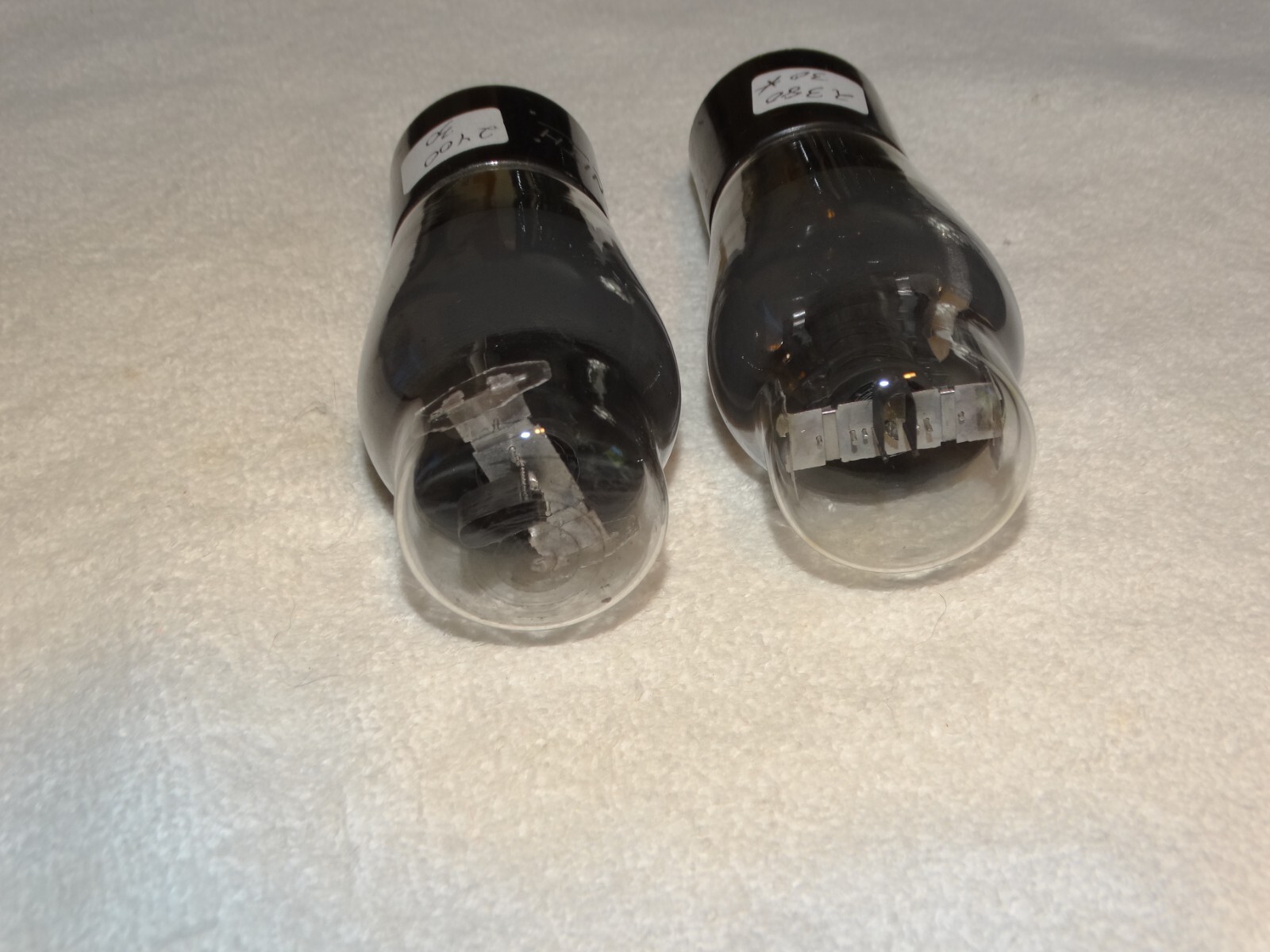 2 x 6F6g Zenith Tubes*Smoked Glass*Hot Stamped Bases*Strong Matched Pair*#12