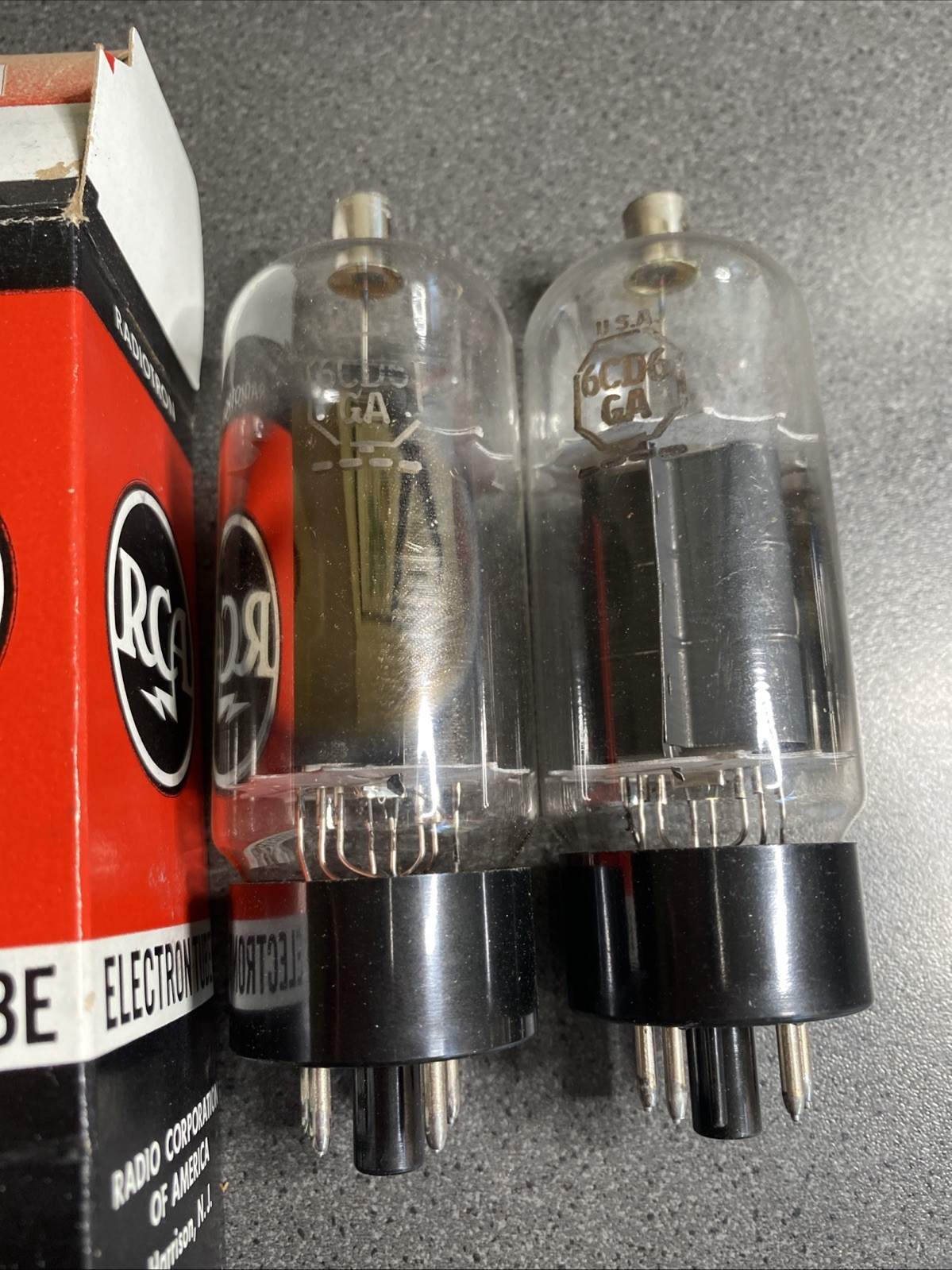 PAIR RCA Electron 6CD6GA Vacuum Tubes NOS Made In USA
