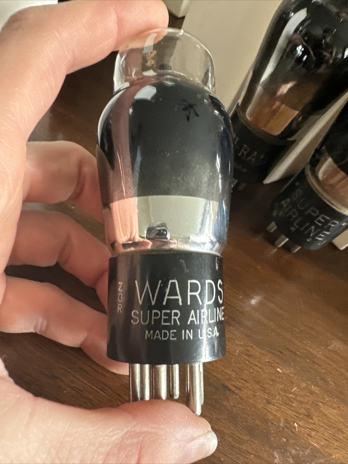 3 TYPE 42 NOS Power Tubes Super Airline Wards Kenrad BLACK CHROME ST bottles