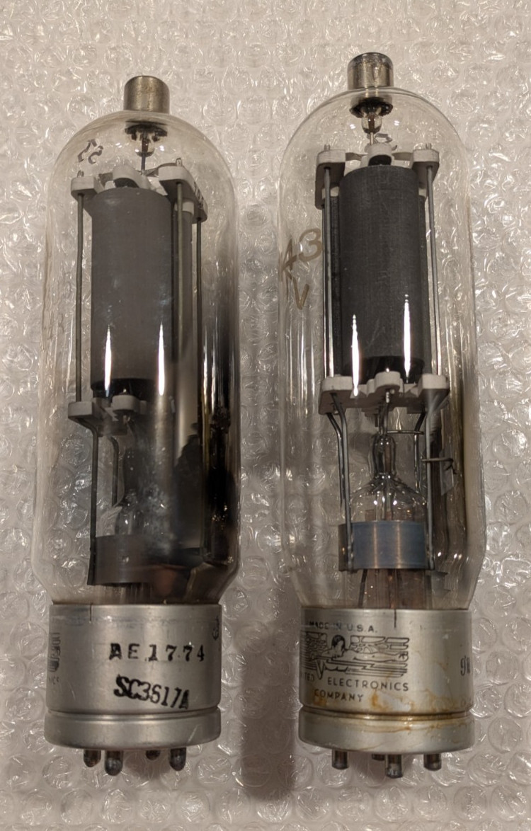 VT-143 / 805 United Electronics JAN-CUE-805 Matched Pair Tubes NOS Test MILSPEC