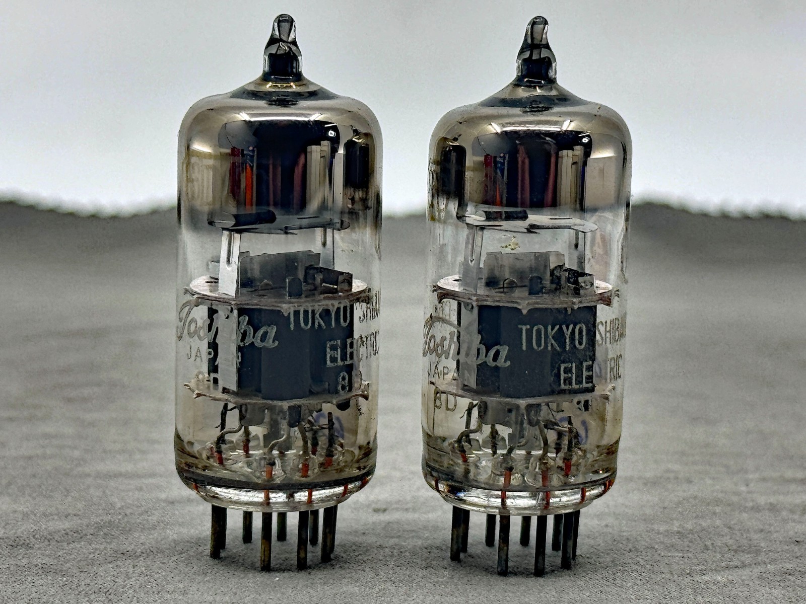 (2) Toshiba M3624 6DJ8 ECC88 Vacuum Tubes O Getters Test Strong TV-7BU