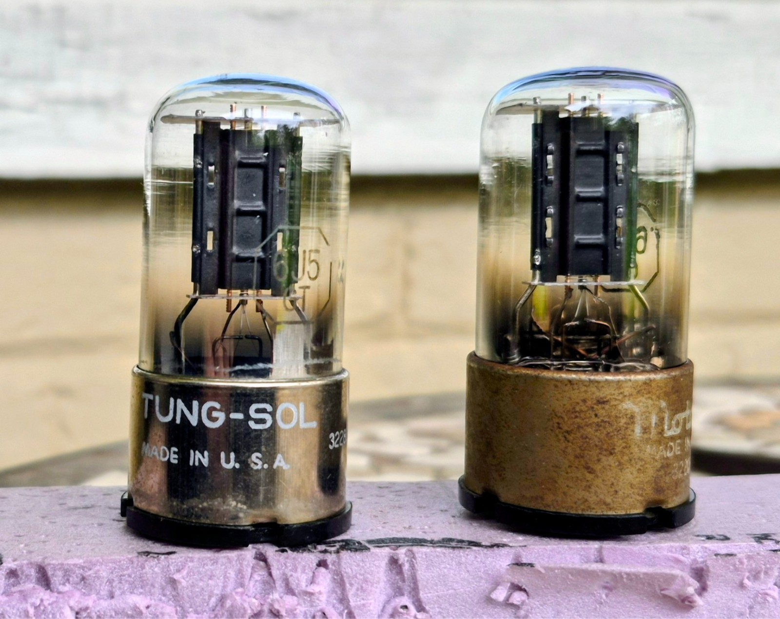Pair Tung Sol 6J5 GT Black Plate Tube – Tung-Sol – tested 84 and 94 on B&K606