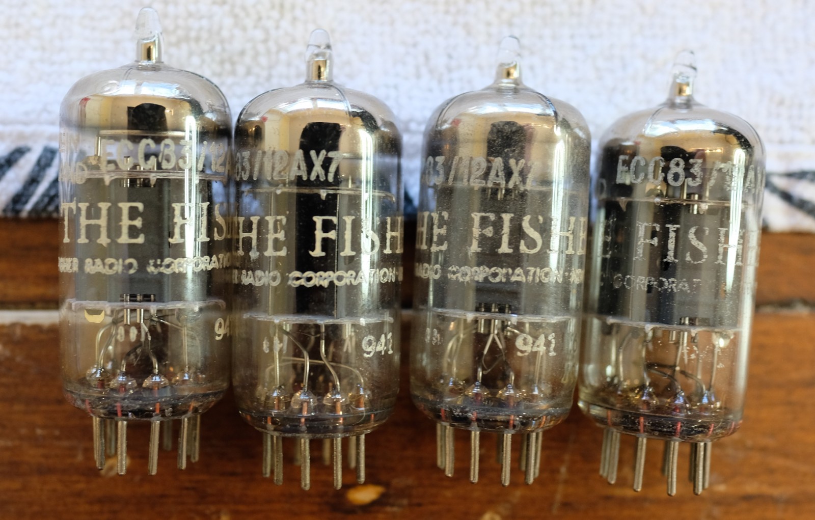 1959 ??? Amperex 12AX7 Quad “The Fisher” Tubes – Amplitrex Tested – I61