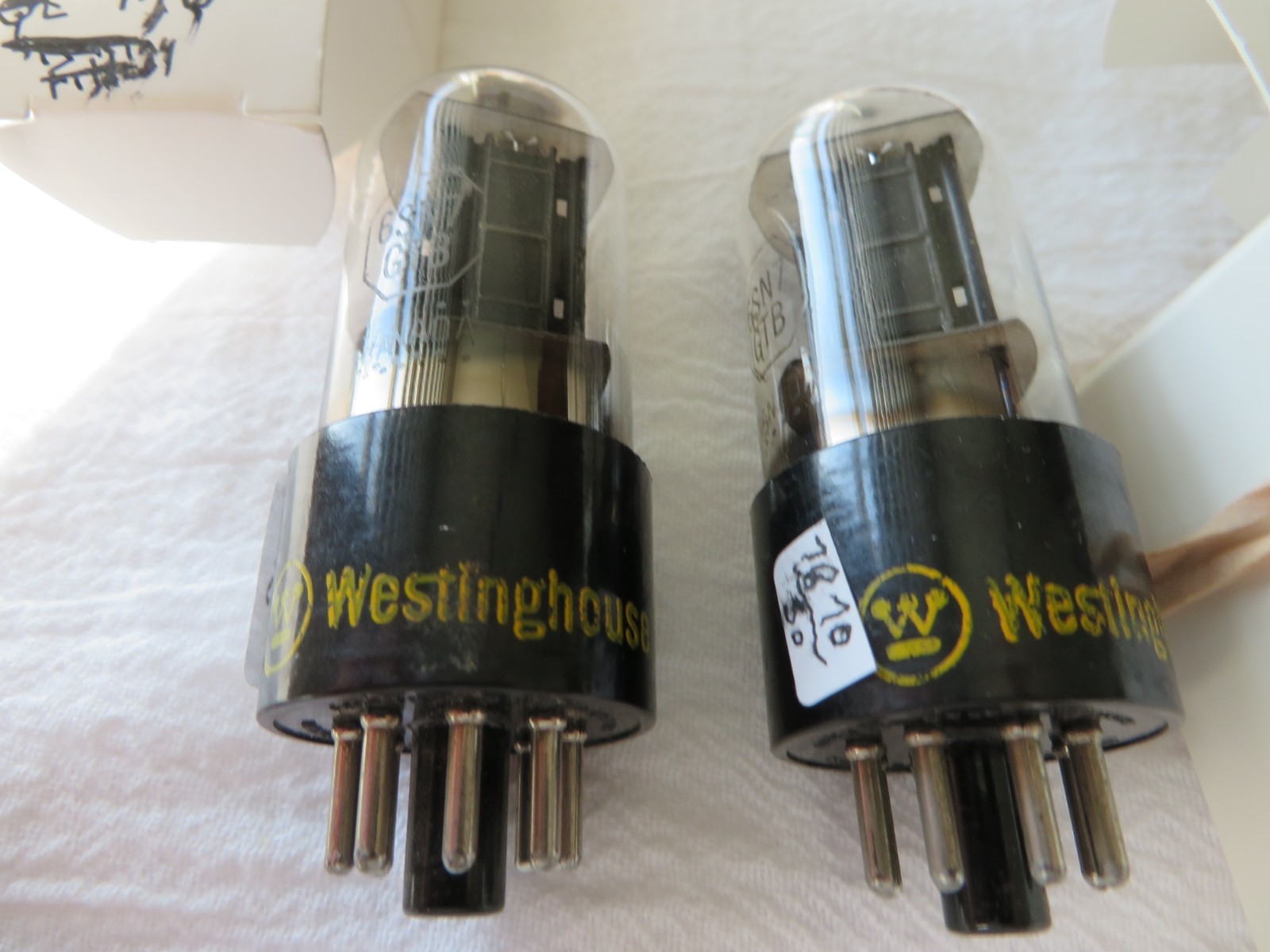 Radio tubes Two Westinghouse 6SN7 GTB test 53/62 and 78/70 TV/7