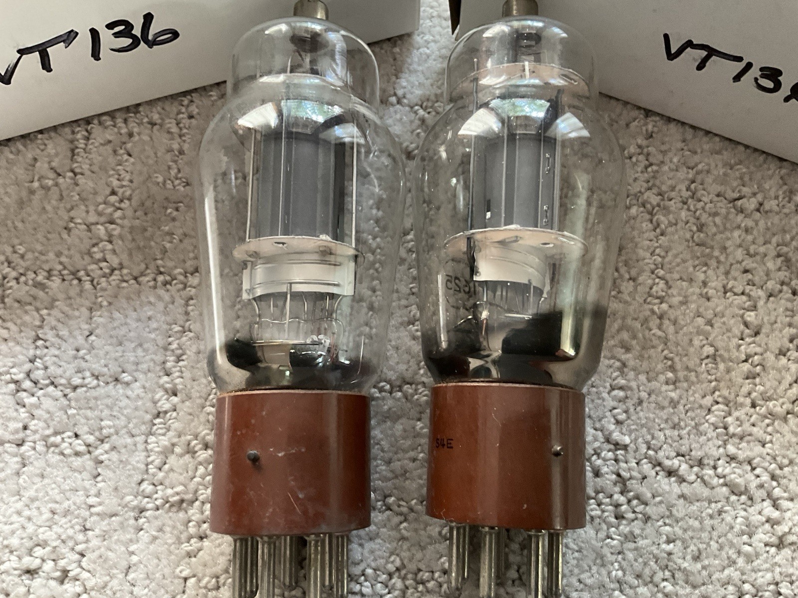 Matched Pair VT-136 1625 Vacuum Tubes Ken-Rad RCA