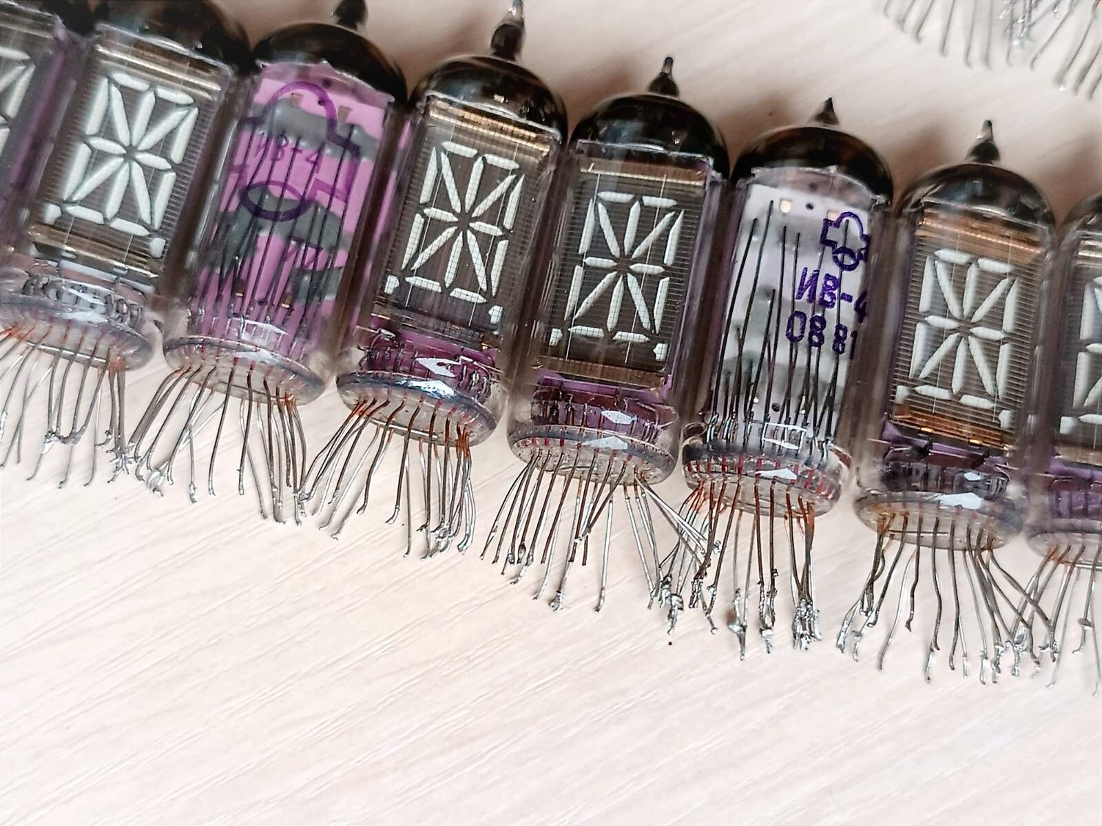 3 pcs IV-4 (IV-17) VFD nixie tube clock multi-segment indicator symbol USSR used