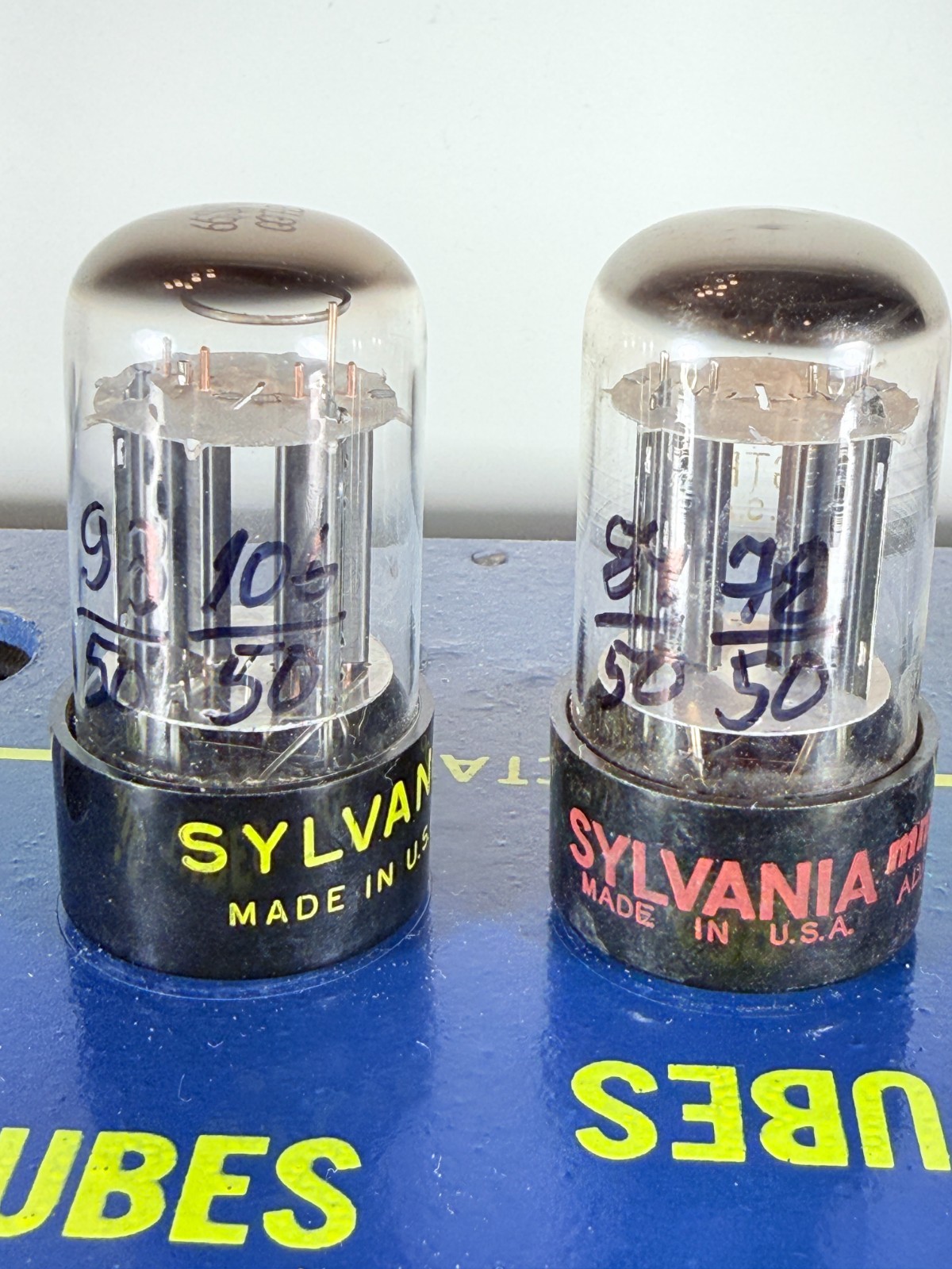 Pair Sylvania 6SN7GTB Black Plate Tested Like NOS Tube