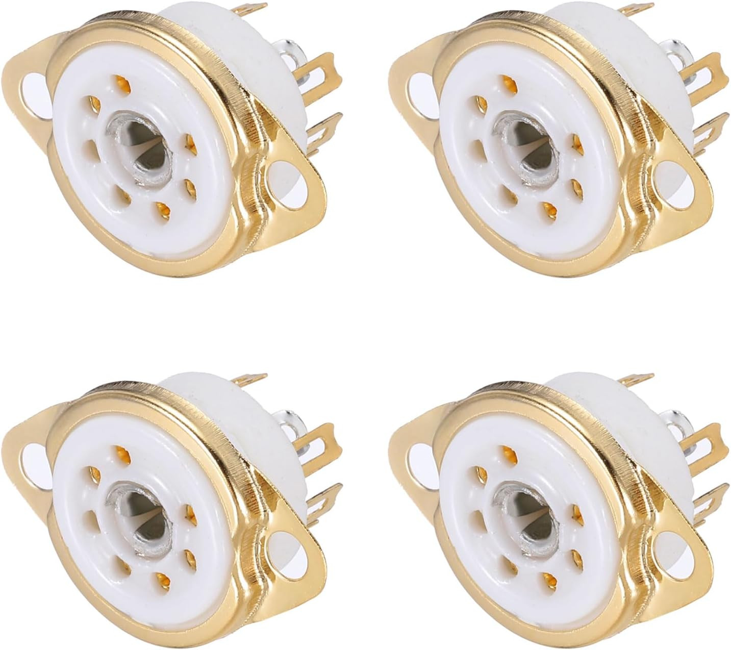 4 Pcs 7Pin Tube Socket Ceramic Tube Socket,Vacuum Tube Protect Tube Pin Socket P