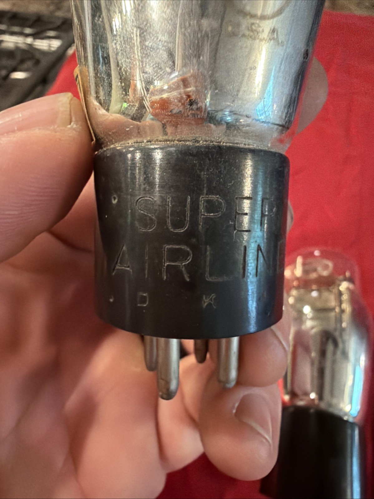 Pair Of Wards Super Airlines 01A Engraved Base Vacuum Tubes UNTESTED/For Parts
