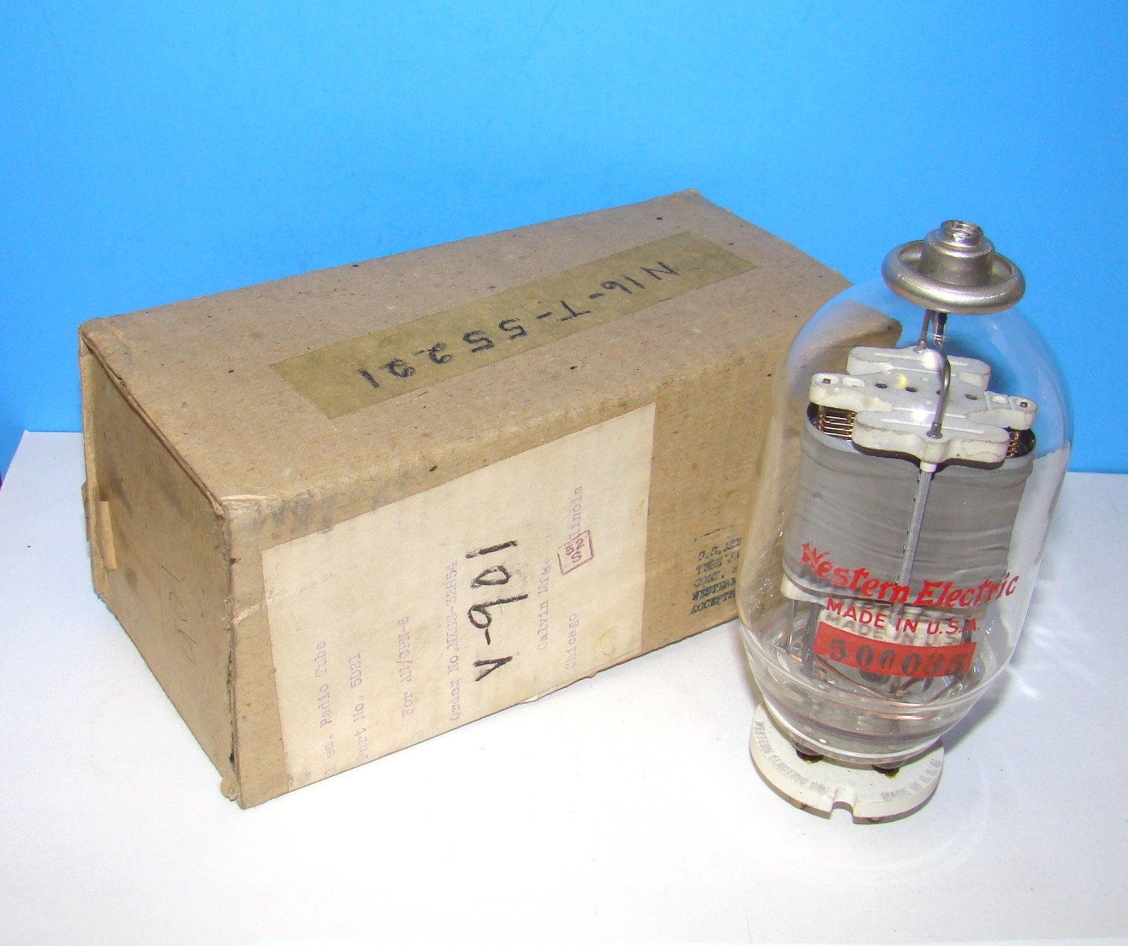 Type JAN CW 5D21 Western Electric radio audio electron vacuum tube valve display
